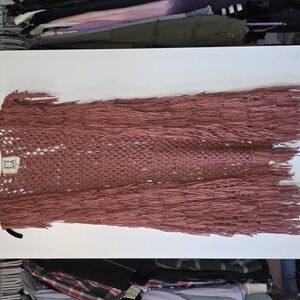 PPLA Long Dusty Rose Longe Fringe Vest